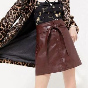Urban Outfitters Chocolate Faux Leather Mini Skirt